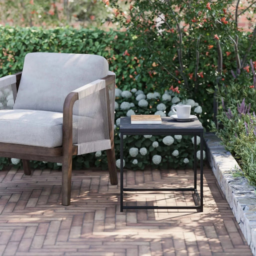 DTY Signature Hugo Steel Frame Side Table with Granite Top -DTYStore