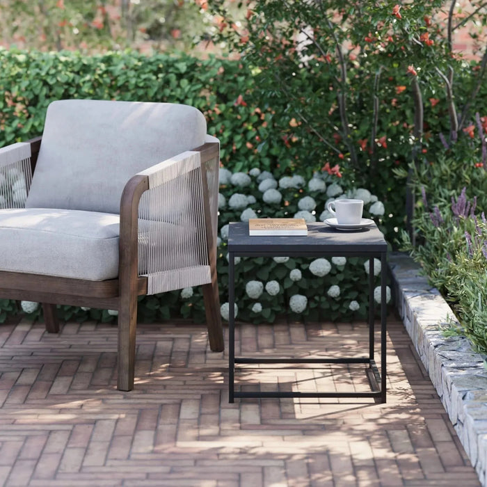 DTY Signature Hugo Steel Frame Side Table with Granite Top -DTYStore