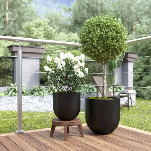 DTY Signature Mount Antero 1-piece Fiberstone Bullet Planter Large Black -DTYStore