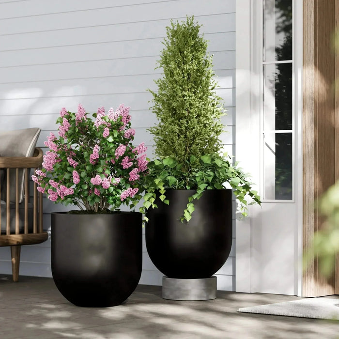 DTY Signature Mount Antero 1-piece Fiberstone Bullet Planter Large Black -DTYStore