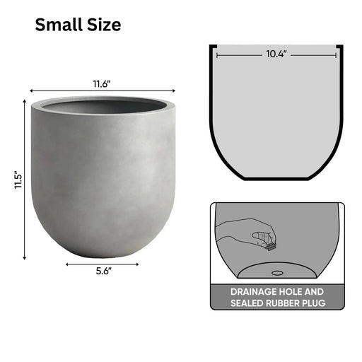 DTY Signature Mount Antero 1-piece Fiberstone Bullet Planter Large Black -DTYStore