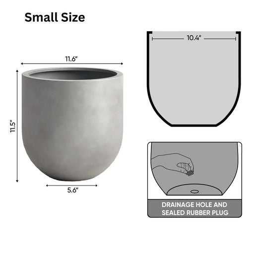 DTY Signature Mount Antero 1-piece Fiberstone Bullet Planter Large Black -DTYStore