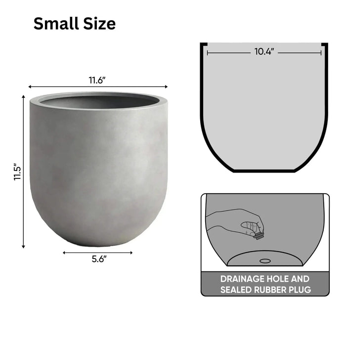 DTY Signature Mount Antero 1-piece Fiberstone Bullet Planter Large Black -DTYStore