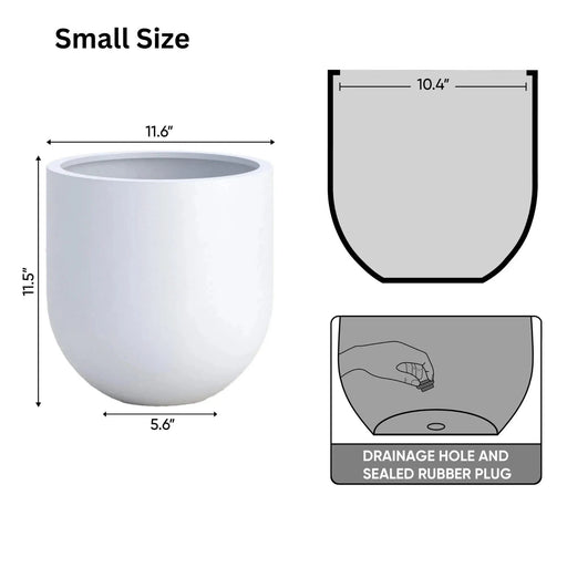 DTY Signature Mount Antero 1-piece Fiberstone Bullet Planter Large Black -DTYStore