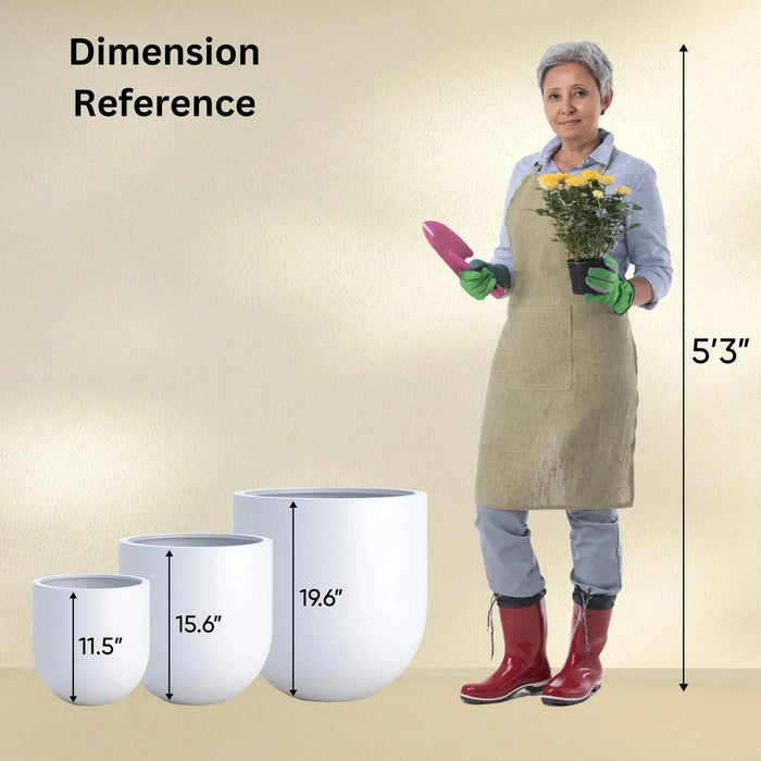 DTY Signature Mount Antero 1-piece Fiberstone Bullet Planter Large Black -DTYStore