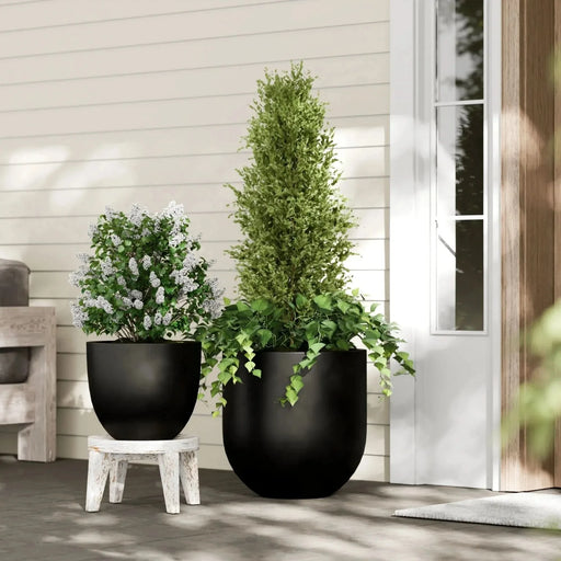 DTY Signature Mount Antero 1-piece Fiberstone Bullet Planter Large Black -DTYStore