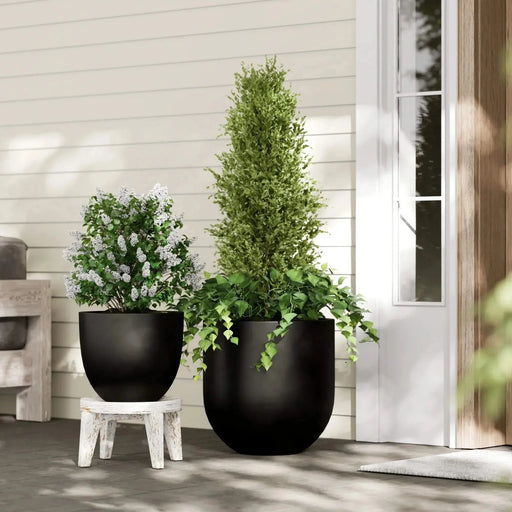DTY Signature Mount Antero 1-piece Fiberstone Bullet Planter Large Black -DTYStore