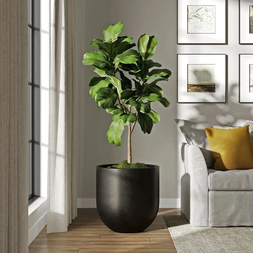 DTY Signature Mount Antero 1-piece Fiberstone Bullet Planter Large Black -DTYStore