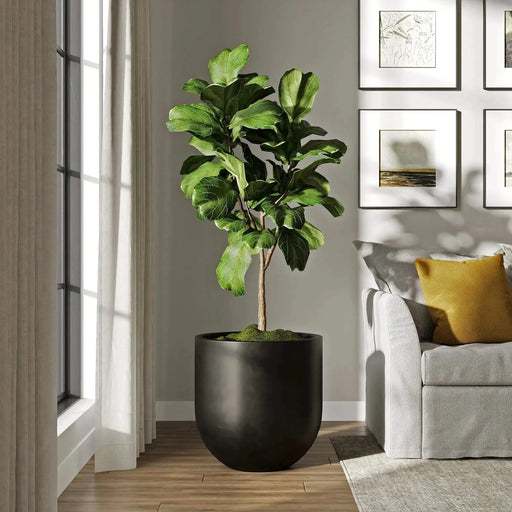 DTY Signature Mount Antero 1-piece Fiberstone Bullet Planter Large Black -DTYStore