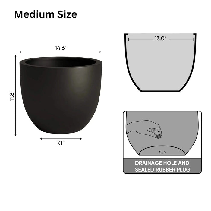 DTY Signature Mount Belford 1-piece Fiberstone Planter -DTYStore