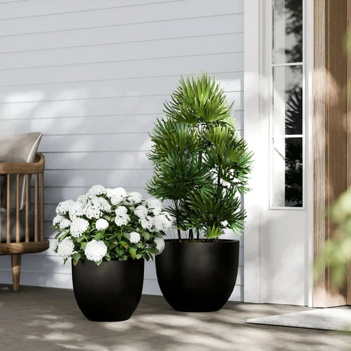 DTY Signature Mount Belford 1-piece Fiberstone Planter Small Black -DTYStore