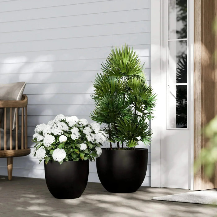 DTY Signature Mount Belford 1-piece Fiberstone Planter Small Black -DTYStore