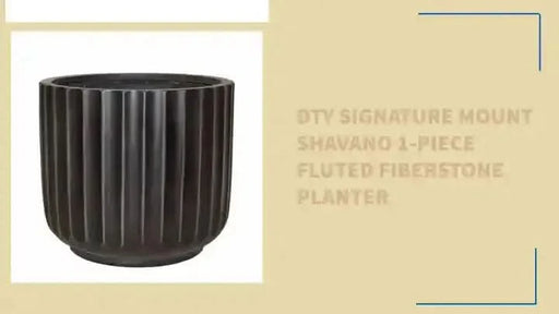 DTY Signature Mount Shavano 1-piece Fluted Fiberstone Planter Black -DTYStore