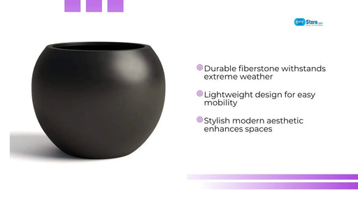 DTY Signature Mount Sherman 1-piece Fiberstone Planter Small White -DTYStore