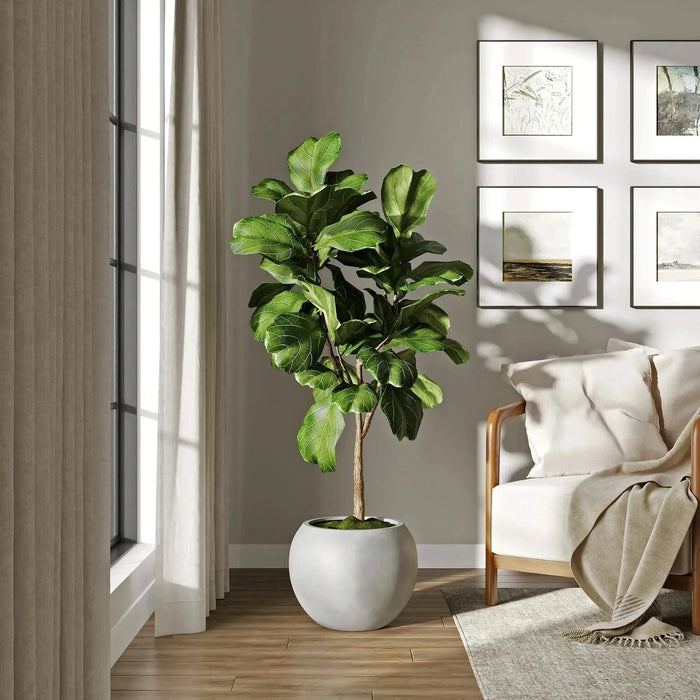 DTY Signature Mount Sherman 1-piece Fiberstone Planter Small Gray -DTYStore