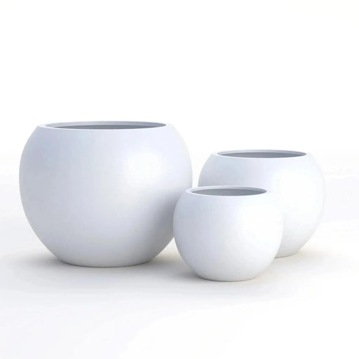 DTY Signature Mount Sherman 1-piece Fiberstone Planter Small White -DTYStore