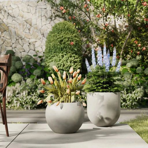 DTY Signature Mount Sherman 1-piece Fiberstone Planter Small Gray -DTYStore