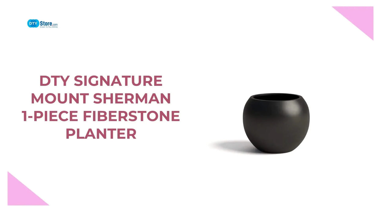 DTY Signature Mount Sherman 1-piece Fiberstone Planter Small White -DTYStore