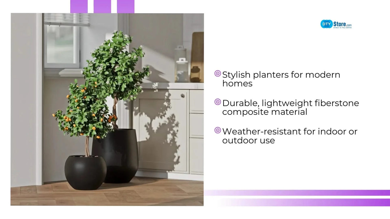 DTY Signature Mount Wilson 1-piece Fiberstone Planter -DTYStore