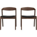 Dakota Mid-Century Solid Wood Dining Chair Set with Black Leather Upholstery Set Of 2 Default -DTYStore
