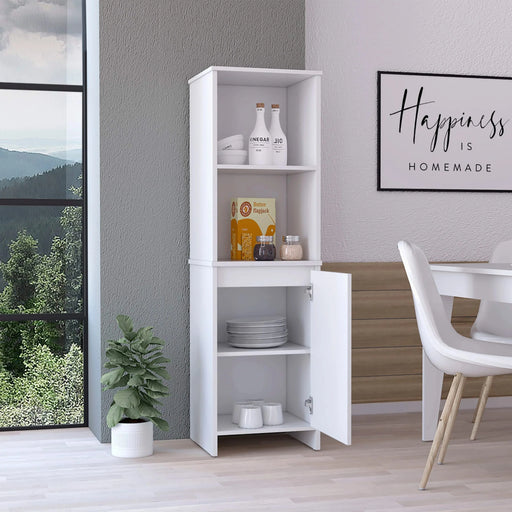 Danforth Pantry Cabinet, Single Door Cabinet, Four Shelves Default -DTYStore