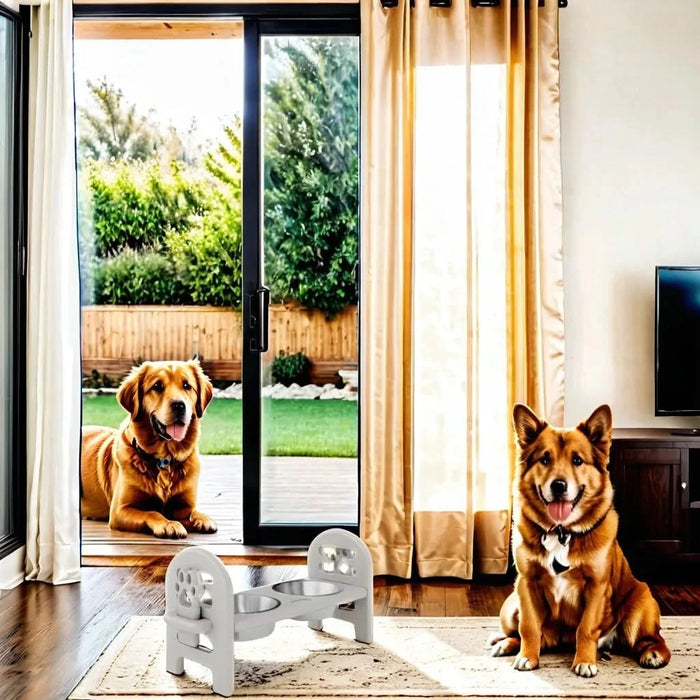 Dark Gray Adjustable Pet Bowl Travel Ready HDPE Durable Poly Lumber Recycled Default -DTYStore