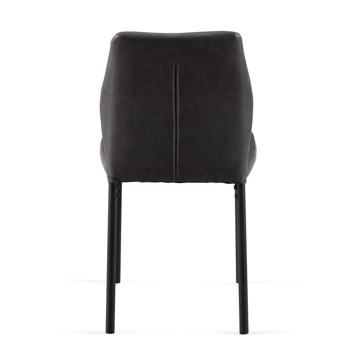 Dark Grey PU Leather Dining Chairs Set of 4 Faux Leather Dining Chairs Living Room Chair Modern Kitchen Armless Side Chair with Metal Legs(Set of 4) Default -DTYStore