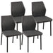 Dark Grey PU Leather Dining Chairs Set of 4 Faux Leather Dining Chairs Living Room Chair Modern Kitchen Armless Side Chair with Metal Legs(Set of 4) Default -DTYStore