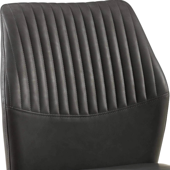 Dark Grey PU Leather Dining Chairs Set of 4 Faux Leather Dining Chairs Living Room Chair Modern Kitchen Armless Side Chair with Metal Legs(Set of 4) Default -DTYStore