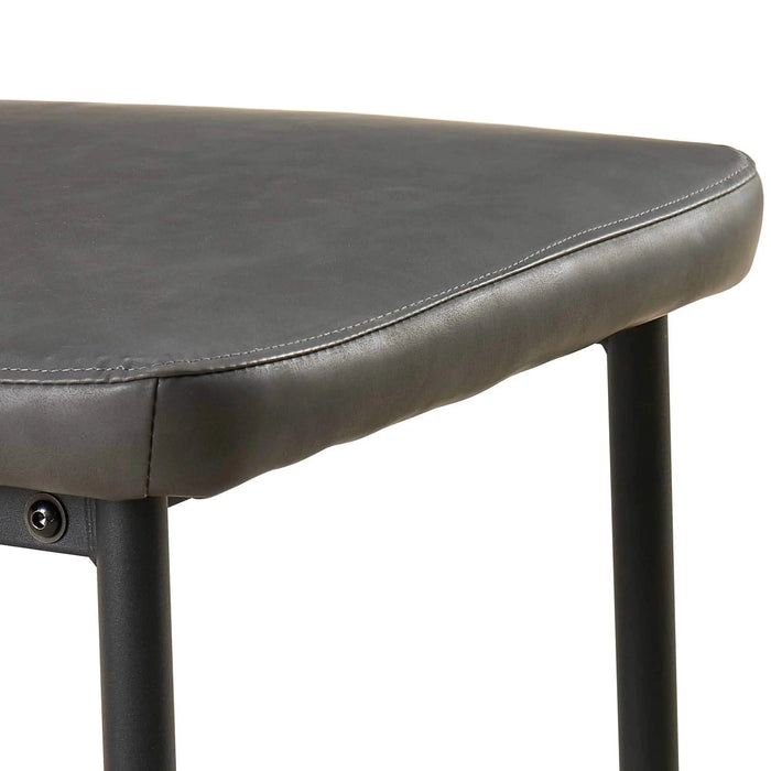 Dark Grey PU Leather Dining Chairs Set of 4 Faux Leather Dining Chairs Living Room Chair Modern Kitchen Armless Side Chair with Metal Legs(Set of 4) Default -DTYStore