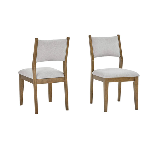 Darla Set of 2 Walnut Oak Dining Side Chairs with Light Gray Fabric Default -DTYStore
