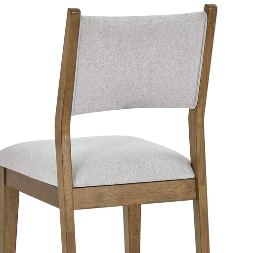 Darla Set of 2 Walnut Oak Dining Side Chairs with Light Gray Fabric Default -DTYStore