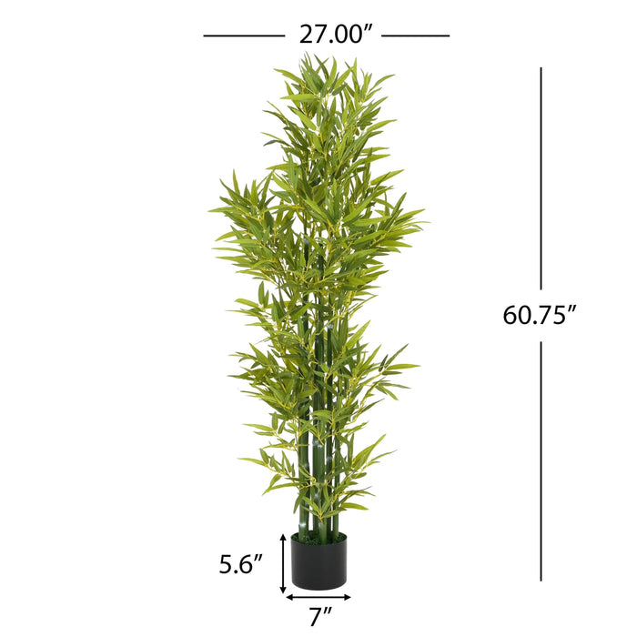 Decorative Artificial Bamboo Plant with Pot for Indoor and Outdoor Home & Office 60 in -DTYStore