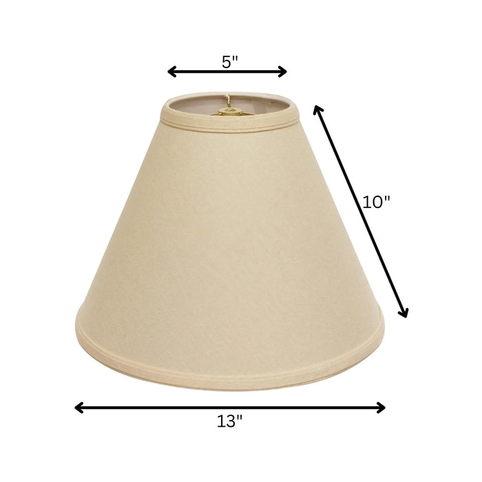 Deep Cone Hardback Lampshade with Washer Fitter, Beige Color Fabric Lampshade for Table Lamps, Natural Linen, 5' Top x 13' Bottom x 10' Height Default -DTYStore