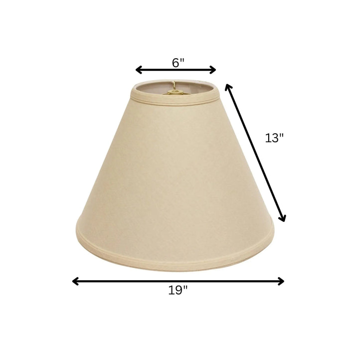 Deep Cone Hardback Lampshade with Washer Fitter, Beige Color Fabric Lampshade for Table Lamps, Natural Linen, 6' Top x 19' Bottom x 13' Height Default -DTYStore