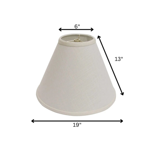 Deep Cone Hardback Lampshade with Washer Fitter, Off White Fabric Lampshade for Table Lamps, Natural Linen, 6' Top x 19' Bottom x 13' Height Default -DTYStore