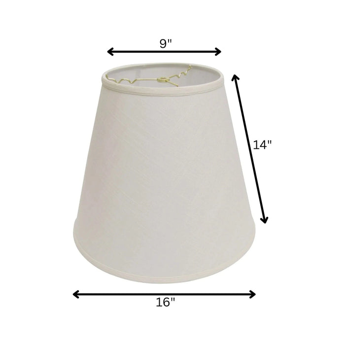 Deep Cone Hardback Lampshade with Washer Fitter, White Fabric Lampshade for Table Lamps, Natural Linen, 9' Top x 16' Bottom x 14' Height Default -DTYStore