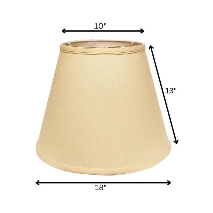 Deep Empire Hardback Lampshade with Washer Fitter, Beige Color Fabric Lampshade for Table Lamps, Natural Linen, 10' Top x 18' Bottom x 13' Height Default -DTYStore