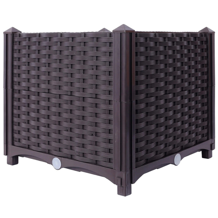 Deep Raised Garden Bed Plastic Planter Boxes for Vegetables Flowers Herbs and Succulents,Self-Watering Planter Box Raised Bed to Grow Flowers, Herbs & Vegetables, 15.7' L X 15.7' D X 14.7' H Default -DTYStore