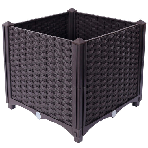 Deep Raised Garden Bed Plastic Planter Boxes for Vegetables Flowers Herbs and Succulents,Self-Watering Planter Box Raised Bed to Grow Flowers, Herbs & Vegetables, 15.7' L X 15.7' D X 14.7' H Default -DTYStore