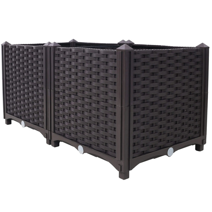 Deep Raised Garden Bed Plastic Planter Boxes for Vegetables Flowers Herbs and Succulents,Self-Watering Planter Box Raised Bed to Grow Flowers, Herbs & Vegetables, 31.5' L X 15.7' D X 14.7' H Default -DTYStore