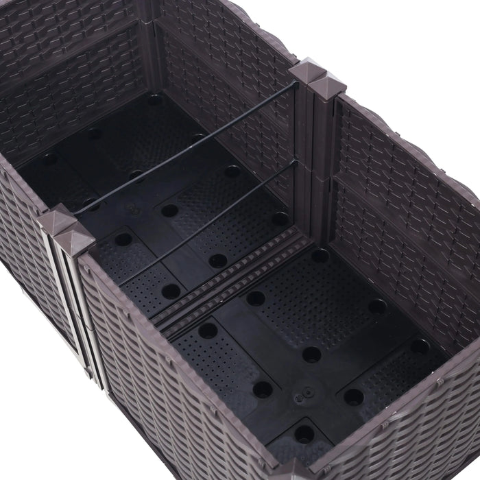 Deep Raised Garden Bed Plastic Planter Boxes for Vegetables Flowers Herbs and Succulents,Self-Watering Planter Box Raised Bed to Grow Flowers, Herbs & Vegetables, 31.5' L X 15.7' D X 14.7' H Default -DTYStore