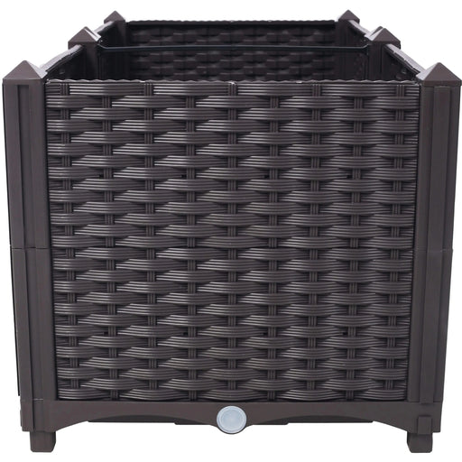 Deep Raised Garden Bed Plastic Planter Boxes for Vegetables Flowers Herbs and Succulents,Self-Watering Planter Box Raised Bed to Grow Flowers, Herbs & Vegetables, 31.5' L X 15.7' D X 14.7' H Default -DTYStore