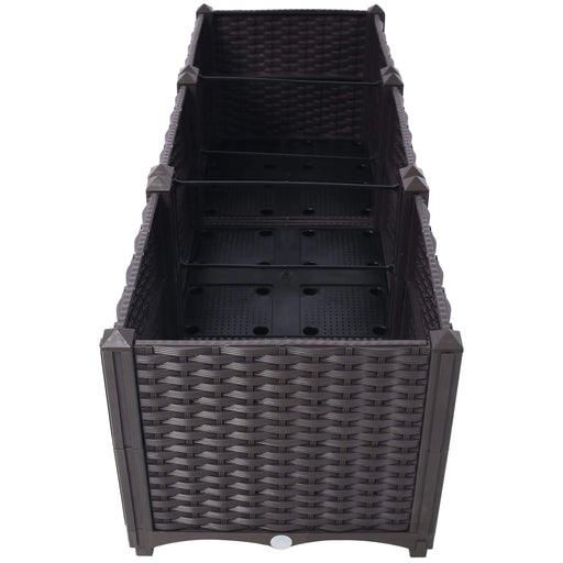 Deep Raised Garden Bed Plastic Planter Boxes for Vegetables Flowers Herbs and Succulents,Self-Watering Planter Box Raised Bed to Grow Flowers, Herbs & Vegetables, 47.2' L X 15.7' D X 14.7' H Default -DTYStore