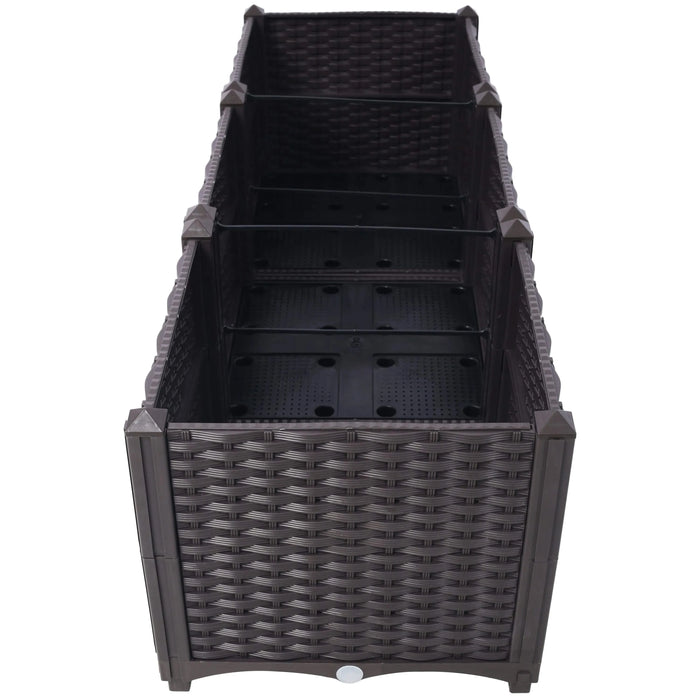 Deep Raised Garden Bed Plastic Planter Boxes for Vegetables Flowers Herbs and Succulents,Self-Watering Planter Box Raised Bed to Grow Flowers, Herbs & Vegetables, 47.2' L X 15.7' D X 14.7' H Default -DTYStore