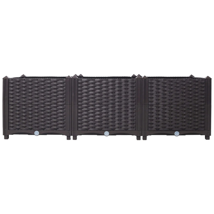 Deep Raised Garden Bed Plastic Planter Boxes for Vegetables Flowers Herbs and Succulents,Self-Watering Planter Box Raised Bed to Grow Flowers, Herbs & Vegetables, 47.2' L X 15.7' D X 14.7' H Default -DTYStore