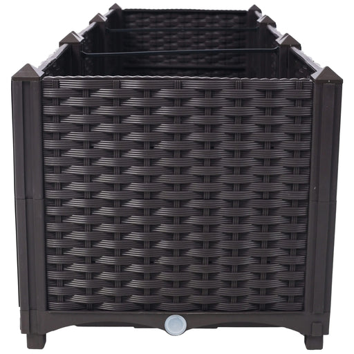 Deep Raised Garden Bed Plastic Planter Boxes for Vegetables Flowers Herbs and Succulents,Self-Watering Planter Box Raised Bed to Grow Flowers, Herbs & Vegetables, 47.2' L X 15.7' D X 14.7' H Default -DTYStore