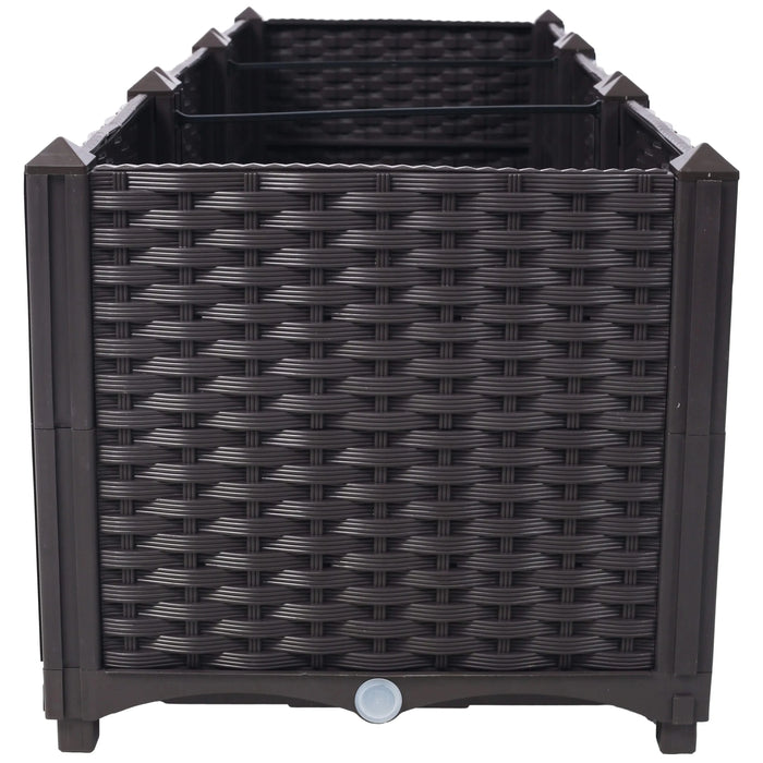 Deep Raised Garden Bed Plastic Planter Boxes for Vegetables Flowers Herbs and Succulents,Self-Watering Planter Box Raised Bed to Grow Flowers, Herbs & Vegetables, 47.2' L X 15.7' D X 14.7' H Default -DTYStore