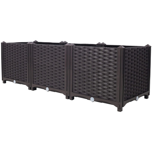 Deep Raised Garden Bed Plastic Planter Boxes for Vegetables Flowers Herbs and Succulents,Self-Watering Planter Box Raised Bed to Grow Flowers, Herbs & Vegetables, 47.2' L X 15.7' D X 14.7' H Default -DTYStore