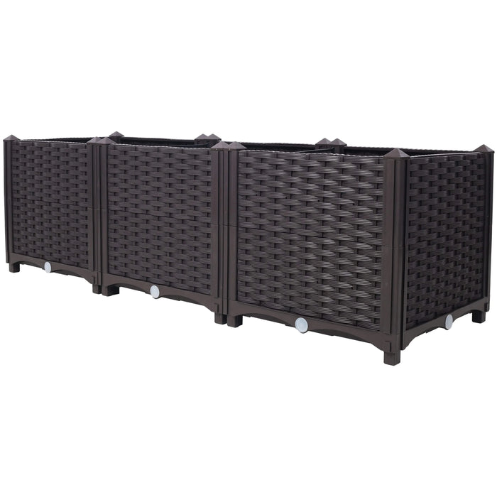 Deep Raised Garden Bed Plastic Planter Boxes for Vegetables Flowers Herbs and Succulents,Self-Watering Planter Box Raised Bed to Grow Flowers, Herbs & Vegetables, 47.2' L X 15.7' D X 14.7' H Default -DTYStore